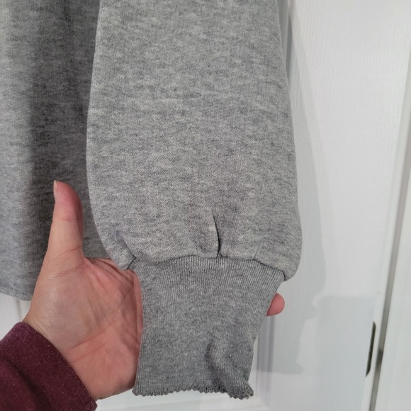 Women's Gray J. Crew Heritage Terry Mock Neck Sweatshirt - Picture 7 of 9